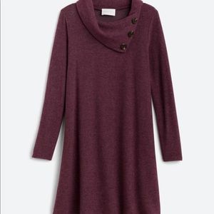 French Grey Anita Sweater Dress - Burgundy L NWT